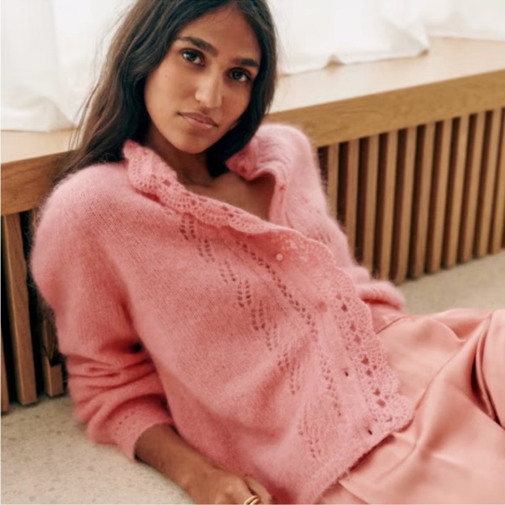 Sezane Angie Cardigan in Blush